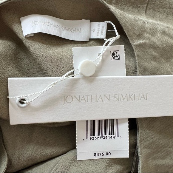 New! Jonathan Simkhai Leilani dress olivine green nwt 17491 - Picture 12 of 12